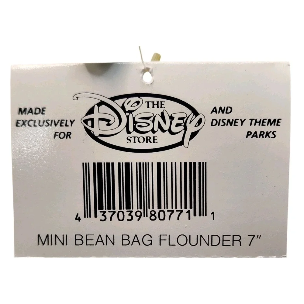 Disney Flounder Plush Mini Bean Bag 7 Inch Little Mermaid Toy NWT